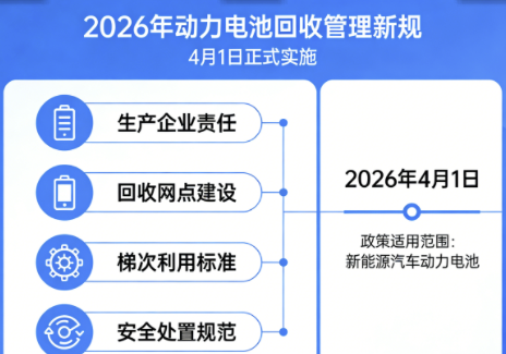 2026年动力电池回收管理新规4月1日正式实施 2026年动力电池回收管理新规4月1日正式实施