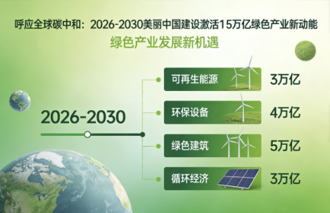 呼应全球碳中和:2026-2030美丽中国建设激活15万亿绿色产业新动能 呼应全球碳中和:2026-2030美丽中国建设激活15万亿绿色产业新动能